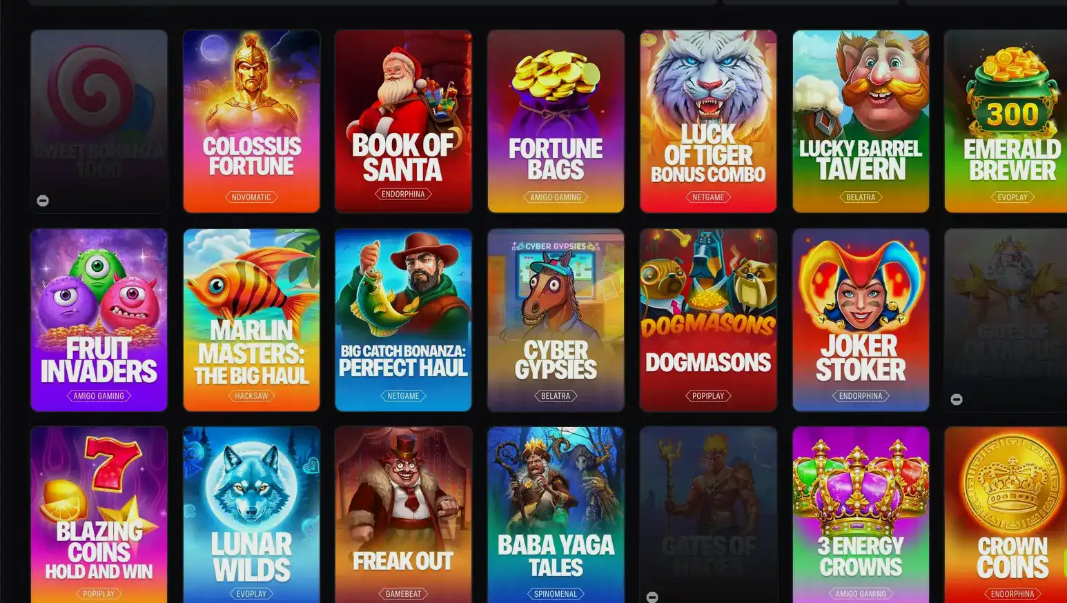 Интерфейс игрового зала казино Волна на компьютере